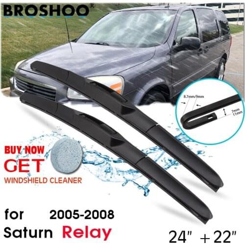 Car Wiper Blade Front Window Windscreen Windshield Wipers Blades Auto U Hook Arm Accessories For Saturn Relay 24"+22" 2005-2008