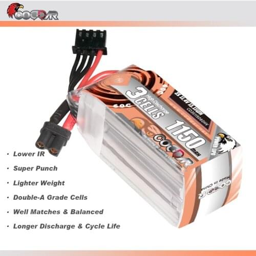 CODDAR 1150mAh 3S 11.4V 60C LiHV Lipo Battery With XT30 / XT60 Plug For Bate Racing FPV Drone RC Quadcopter Helicopter Parts