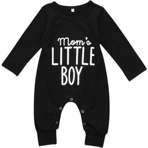 Cute Newborn Baby Boys Cotton Letter Romper Long Sleeve Warm Jumpsuit Outfits Clothes Autumn 0-24M