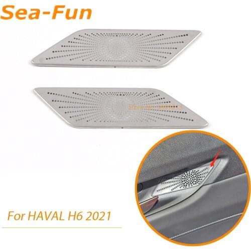 For GWM HAVAL H6 2021 Inner Door Handle Audio Horn Hood Speaker Trim Cover Decoration Sticker Frame Interior Car Accessories