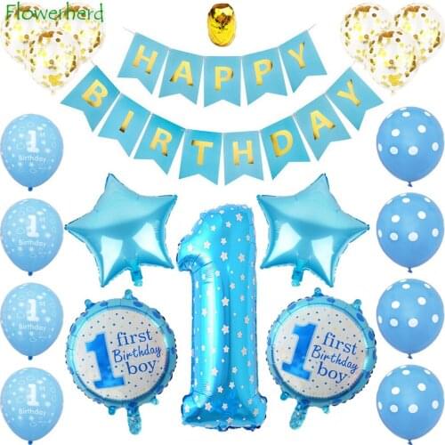 Girl/boy Birthday Decoration Balloon Garland Arch Kit Baby One Year Old Birthday Balloon Party Supplies Baby Shower Decorations