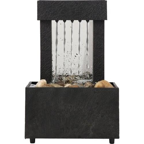 Home Decor Small Fountain Water Decoration Office Desk Creative Make Money And Fortune Feng Shui Wheel LED Light Fountain 2021