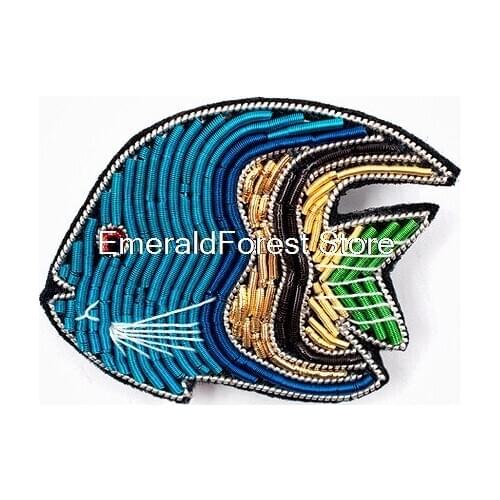 French design, exquisite creative hand embroidery, hot-selling fish brooch, creative tropical fish brooch accessories
