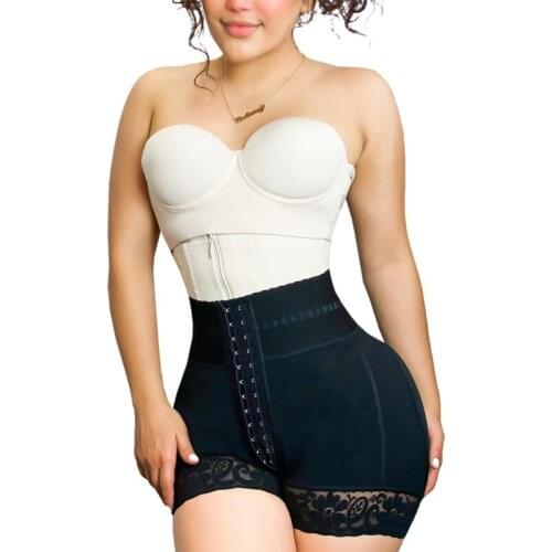 High Waist Guitar Short BBL Front Closure for Compression Adjustment Bodysuit Lace Sexy Tummy Control Reductive Fajas