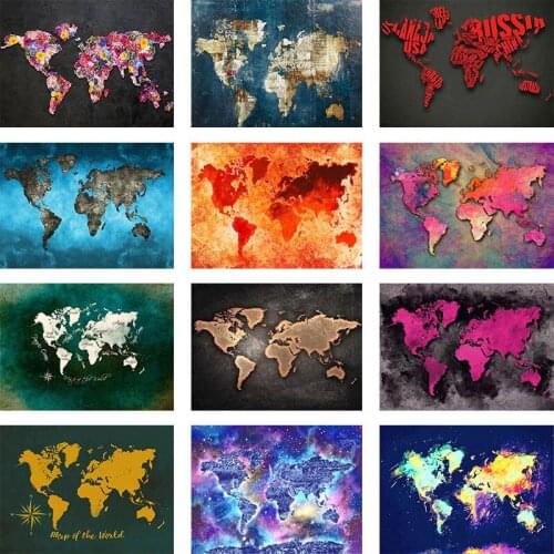 Colorful Full Square Diamond Painting World Map 5D DIY Diamond Embroidery Sale Landscape Mosaic Picture Of Rhinestone Home Decor