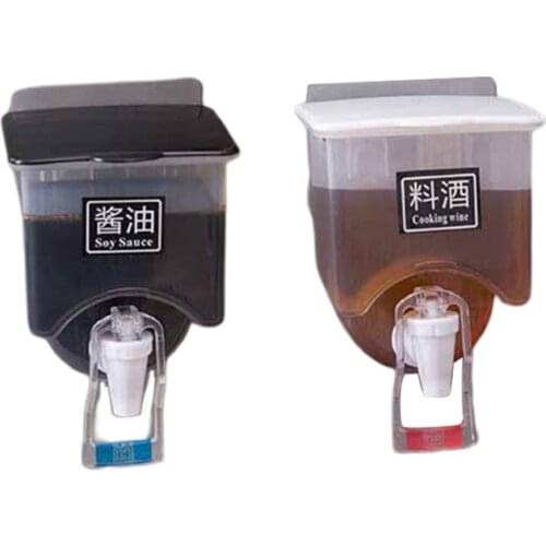 50LB Kitchen Wall Mount Oil Pot Multi Purpose Seasoning Can with Push-Type Faucet Grease Oil Storage Can Container with Lid for