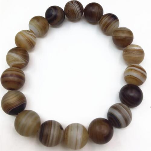 Fashion Women Natural Onyx Veins Stone Agat Carnelian 10mm Round Beads Strand Beaded Bracelets Bangle Jewelry 7.5inch B2914