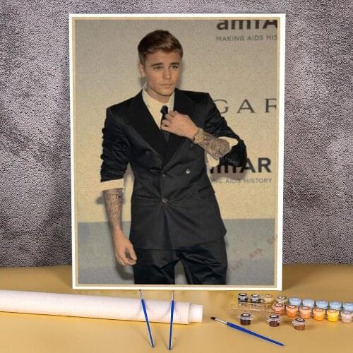 Justin Bieber Painting By Numbers Kit Oil Paints 40*50 Boards By Numbers Home Decoration For Children Wholesale Handiwork Art