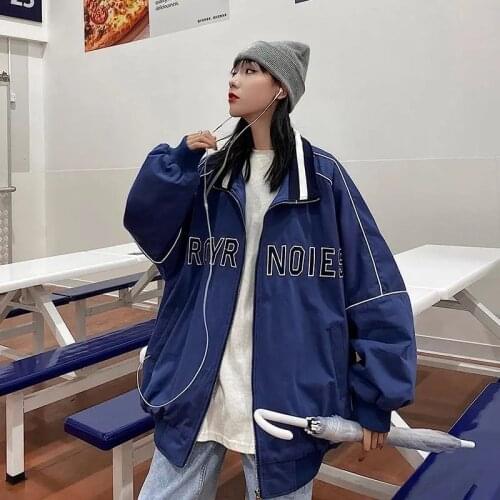 2021 autumn letter jacket new all-match college style baseball hoodie women men loose thin casual couple fashion jacket