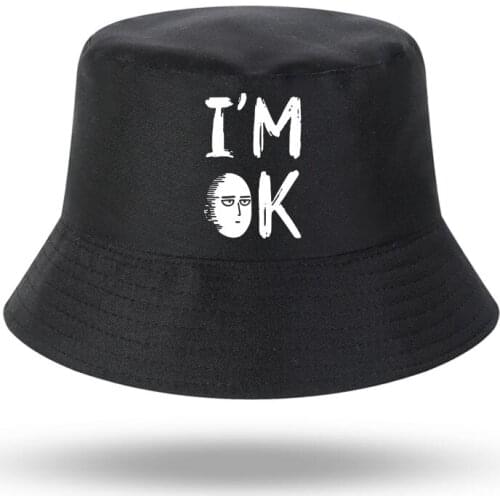 Japan Anime One Punch Print Men Women Bucket Hat Outdoor Sunscreen Beach Cap Fisherman Hat Sun Hiking Fishing Cap