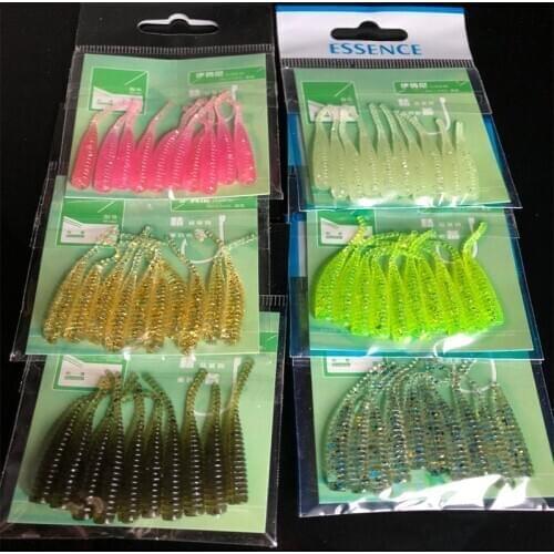 50pcs/lot Soft Baits Fishing Lures 35mm 0.4g Wobblers Artificial Needle tail Silicone Swimbait Worm Jig Head Silicone Bait Pesca