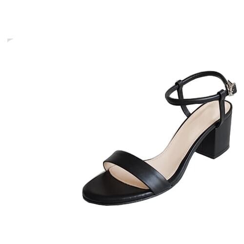 Ankle Cingulum Sandals With Shoes For Women Fashion Joker Summer Thick Shoes With Open Toes Women Shoes Size 33-42