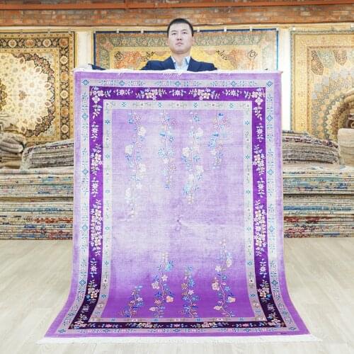 YILONG 4'x6' handmade chinese art decoration silk carpet rich color home rug