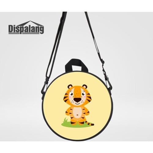 Cartoon Animal School Bags for Little Boys Girls Small Schoolbag Mini Round Bag for Kids 9-inch Crossbody Bag Preschool Book Bag