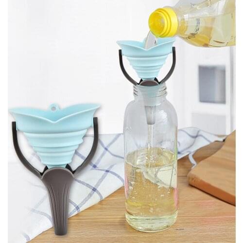Foldable Food Grade Silicone Funnel Heat Resistant Oil Liquid Transfer Kitchen Tool Gadget Specialty Liquid Filling Tools