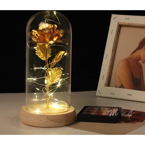 Modern Artificial Flower Lamp Creative Night Light Led Romantic Rose Gift Nightlight Desk Light Bedroom Beside Lamp Dry Cell Led