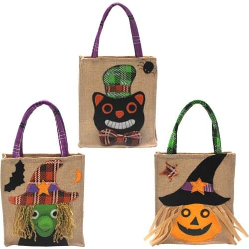 Halloween Tote Bags, Halloween Non-Woven Bags Trick or Treat Bags Party Gift Goodie Bags Pumpkin Candy Bags with Handles