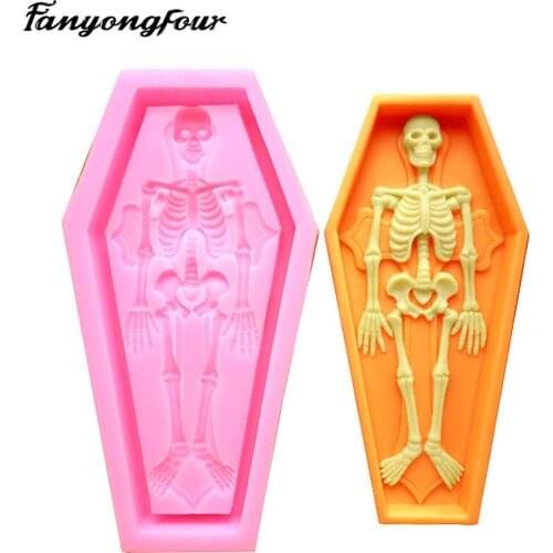 Terror Coffins Skull Cuff Cake Molds Chocolate Mold Baking Sugar Silicone Mold Cake Decoration Tools