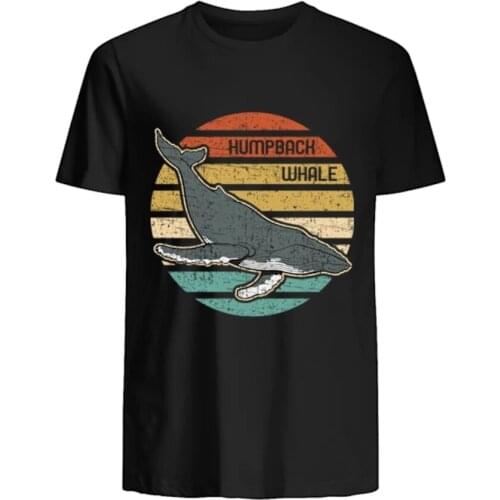 Vintage Sundown Humpback Whale Printed T-Shirt. Summer Cotton O-Neck Short Sleeve Mens T Shirt New S-3XL
