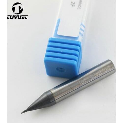 Coated tungsten Steel 0.8MM 2F Carbide End Mill Vertical Multifunctional Twist Drill Milling Cutter