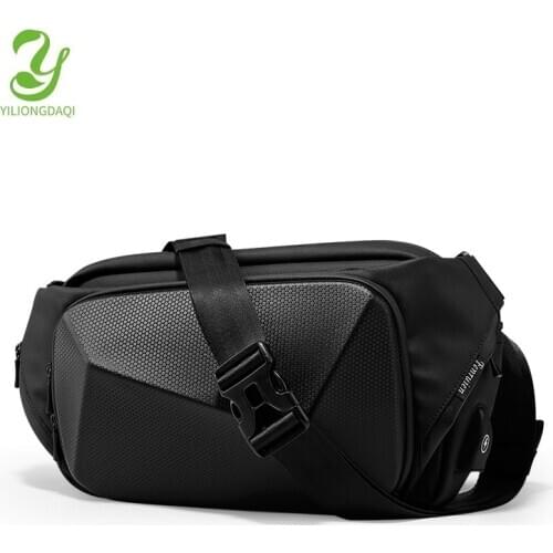 YILIONGDAQI Mens Hard Shell Portable Shoulder Casual Sling Crossbody Messenger Bag For Men with USB