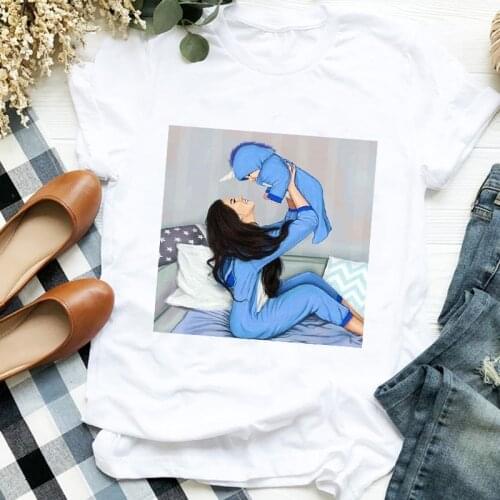 Women Shirt Love Cartoon Printing 90s Kid Baby Mama Clothes Mom Mother Ladies Graphic Printed Tee Top Tshirt Female T-shirt