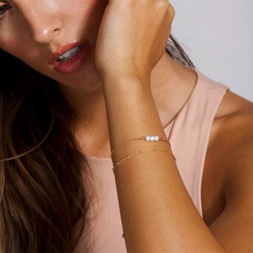 Ladies bracelet, exquisite pearl bracelet, double strand bracelet, layered pearl bracelet, minimalist bracelet, her gift bracele