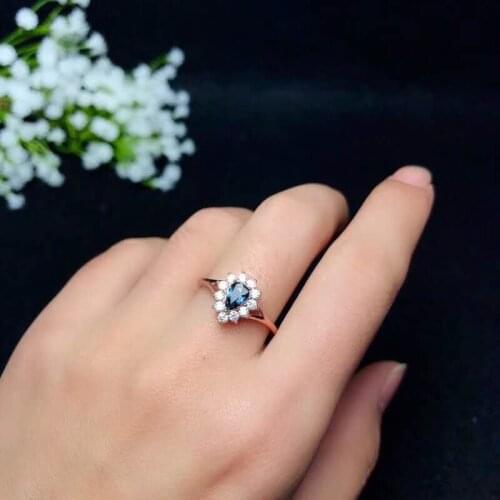 Lady Ring Genuine Natural And Real Sapphire Ring Wedding Ring Engagement Anniversary Ring Fine Jewelry