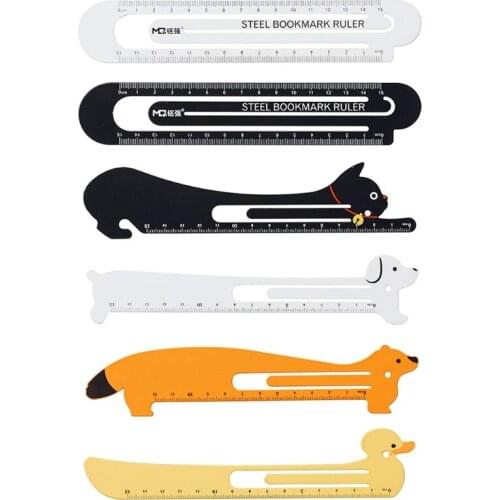1 Pc Cartoon Metal Bookmark Ruler Book Holder Clip Measuring Scale Drawing Tool School Student Supply