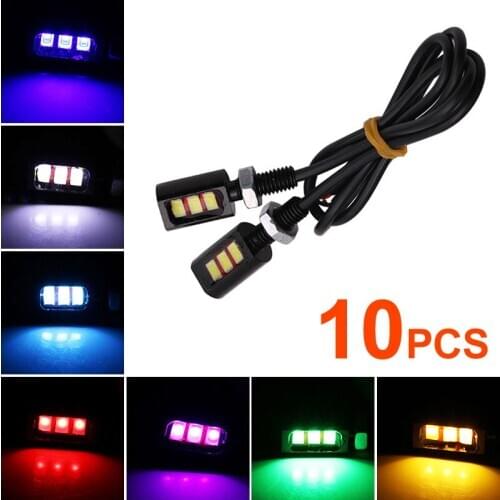 10Pcs Car License Plate Lights Motorcycle Screw Port LED Car Eagle Eye DRL Fog Light Motorcycle Side Emitting Light
