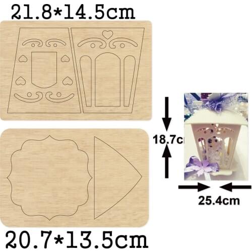 2pcs Christmas lantern Package cutting dies 2020 new die cut &wooden dies Suitable for common die cutting machines on the market