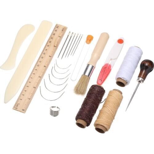 26Pcs New Bookbinding Kit Starter Tools Bone Folder Paper Crafts Sewing Supplies Leather Craft Kit Tool