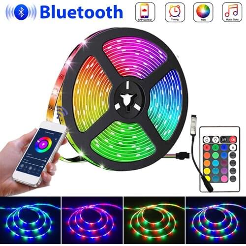 2835 RGB LED Strip Bluetooth Control DC 12V Waterproof Led 24Key Flexible Light for Home Decoration Living Room Christmas Lights