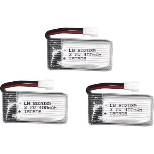 3pcs Limskey 3.7V 400mAh 25C Drone Rechargeable Lipo Battery 752035 For RC Drone E33 E33C H99W KY101 H31 H6C H98 H107 Quadcopter