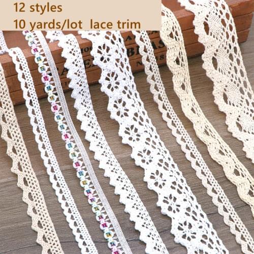 3Yards/Lot Cotton Embroidered Lace Trim For Clothing Fabric Handmade Patchwork Accessories Ribbons DIY Craft Materials TJ4311