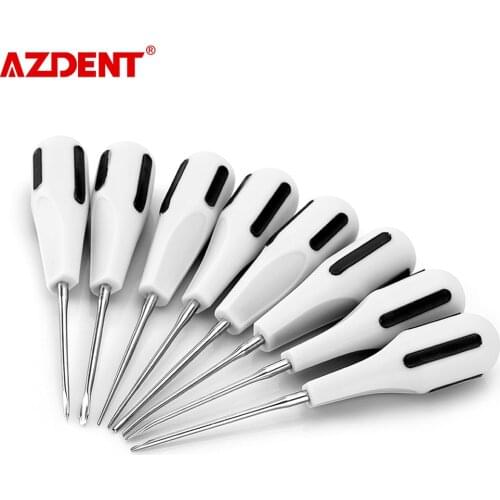 8pcs/set Dental Luxating Lift Elevators Clareador Curved Root Dentist Dental Surgical Instrument With Plastic Handle