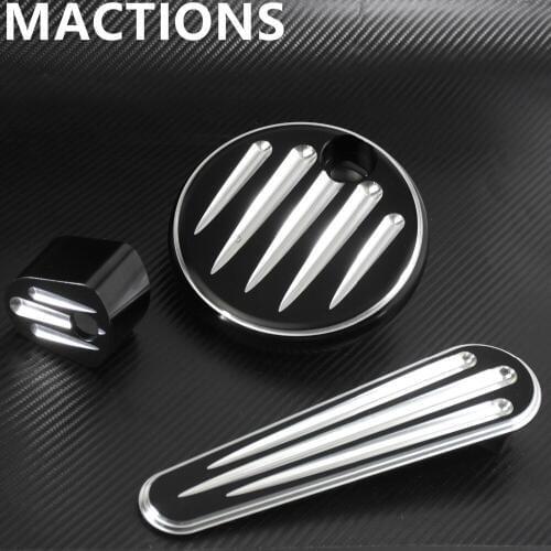 Motorcycle Accessories Fuel Tank Door&Dash Track Insert&Ignition Cap Aluminum For Harley Touring 08-13