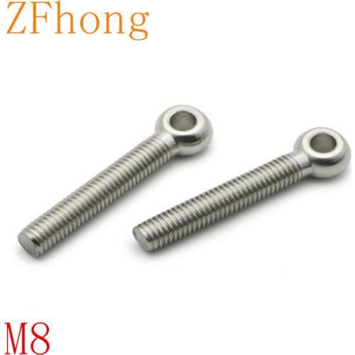 2pcs/lot m8*30/35/40/45/50/60 stainless steel eye bolt stud articulated anchor bolt fasterners