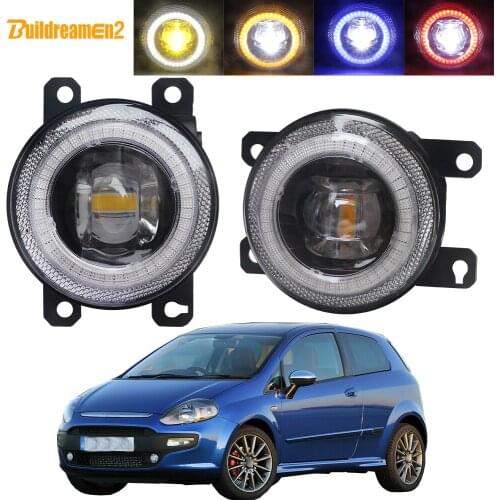 2 Pieces Car Fog Light Assembly LED Lens Angel Eye Daytime Running Lamp 30W 8000LM 12V For Fiat Punto Evo 2009 2010 2011 2012