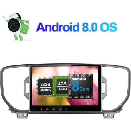 9 Inch Android 8.0 IPS Screen Car Radio Stereo GPS Navigation Head Unit For Kia Sportage 2016 Up Car Video Multimedia Player