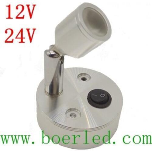 FREE SHIPPING 1W 12V 24V CARAVAN BEDSIDE LED READING LAMP