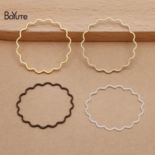 BoYuTe (200 Pieces/Lot) 25MM Curved Edge Brass Jump Ring Materials Factory Supply Diy Handmade Jewelry Accessories