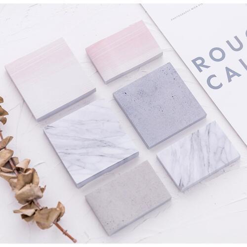 The Color of Marble Notepad Self-Adhesive Memo Pad Sticky Paper Notes Bookmark School Office Stationery Supplies