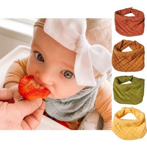 Baby Bibs Burp Child Cloth Saliva Towel Unisex Cotton Triangle Muslin Newborn Stuff Pacifier Accessories Adjustable Feeding