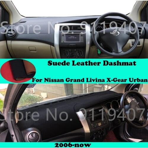 For Nissan Grand Livina X-Gear Urban 2016-2018 Suede Leather Dashmat Dashboard Cover Pad Dash Mat Carpet Car-Styling Accessories