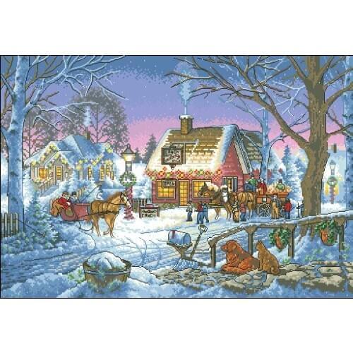 COTTON Top Quality Beautiful Lovely Counted Cross Stitch Kit Sweet Memories Memory Christmas Winter Snow dim 8816