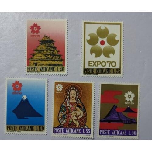 A10 5PCS vatican, 1970， Post Stamps Postage Collection