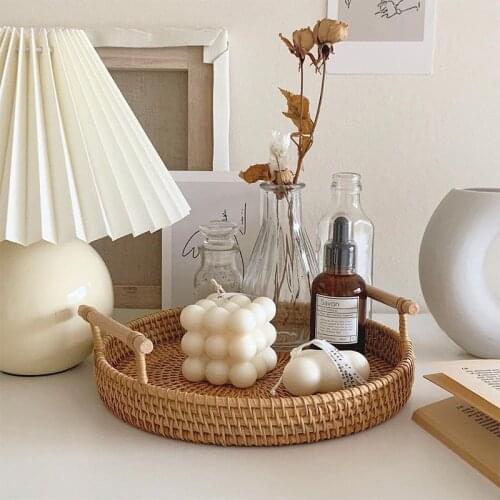 Naturally Rattan Storage Basket Food Plant Storage Box Out Picnic Cajas De Almacenamiento Organisateur De Bureau