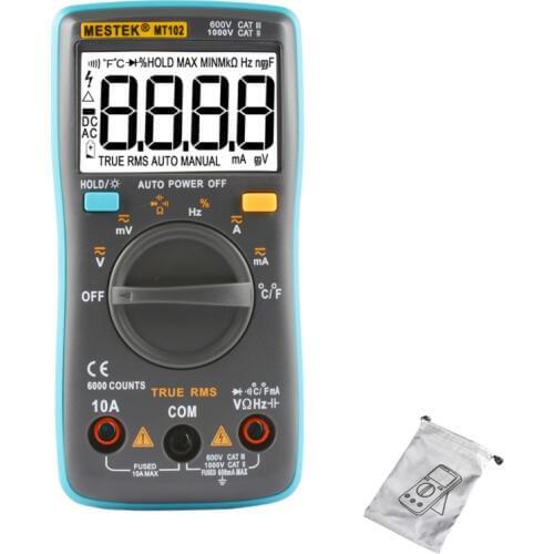 MESTEK digital multimeter professional probe tester 6000 counts digital meter Resistance Capacitance ACA/DCA meter multitester