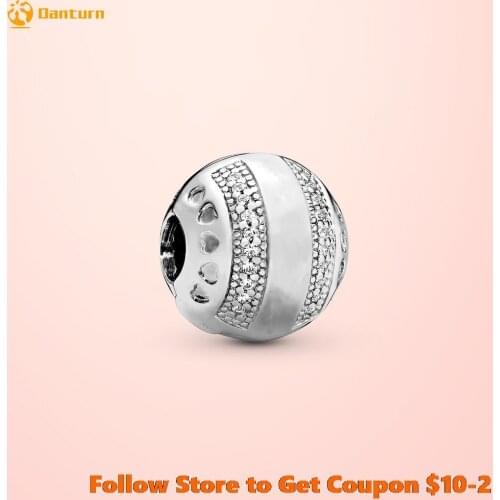 Fashion 925 Sterling Silver Beads Silver Round Clip Charms fit Original Pandora Bracelets Women DIY Jewelry